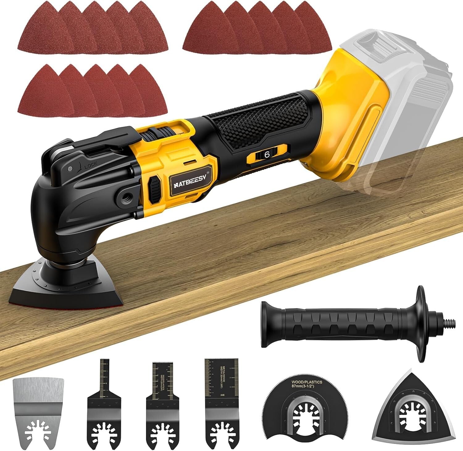 6-Speed Cordless Oscillating Tool for DeWalt 20V - Precision LED Light & Kit