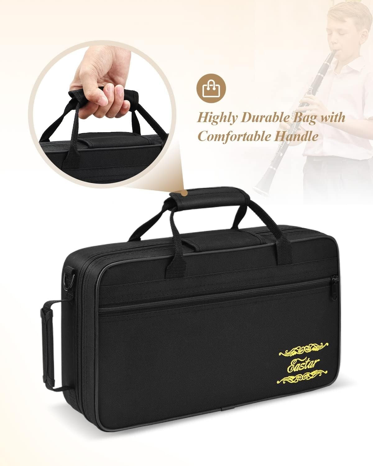 ECL-300 B Flat Clarinet Set for Beginners - Ebonite Body & Nickel-Plated Keys