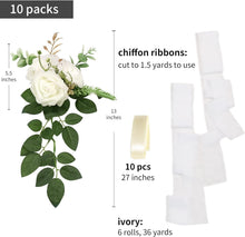 Load image into Gallery viewer, Beautifully Handmade Pew Flowers with Eucalyptus for Wedding Aisle Decoration