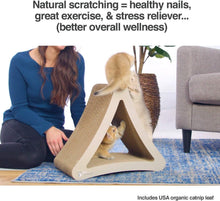 Load image into Gallery viewer, 3-Sided Vertical Cat Scratching Post - Eco-Friendly Cardboard Lounge (18"/24")