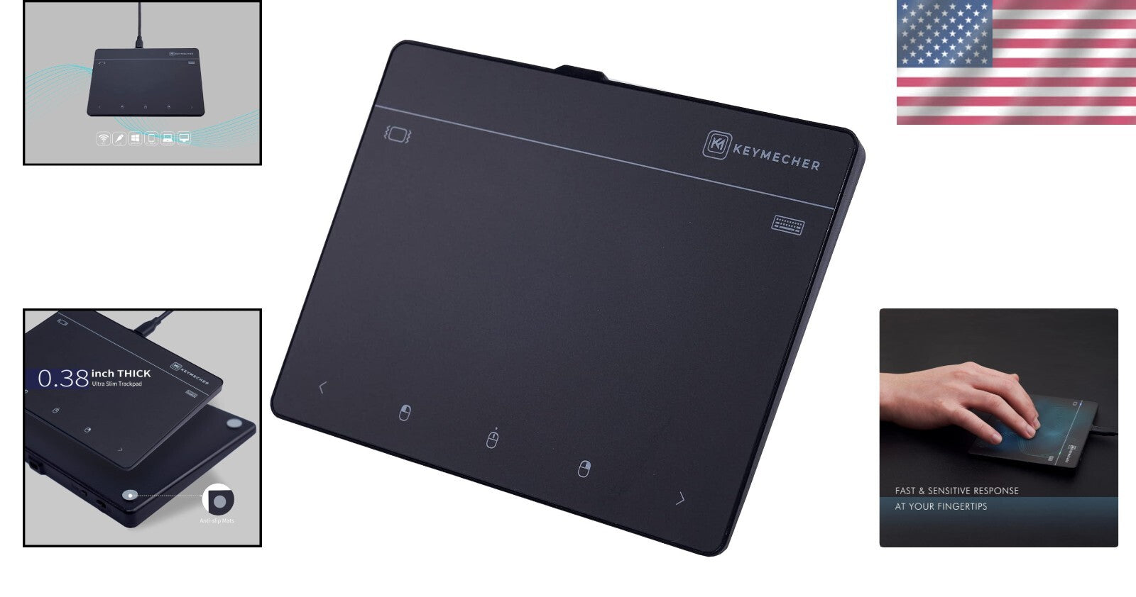Ergonomic Mano 703 Touchpad with Multi-Gesture Support for Seamless Navigation