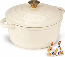 Load image into Gallery viewer, Exceptional Heat Retention 5.5QT Cast Iron Pot with Lid &amp; Potholders Included