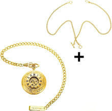 Load image into Gallery viewer, Vintage-Style Mechanical Pocket Watch with Skeleton Dial &amp; Cowboy Chain - Unisex