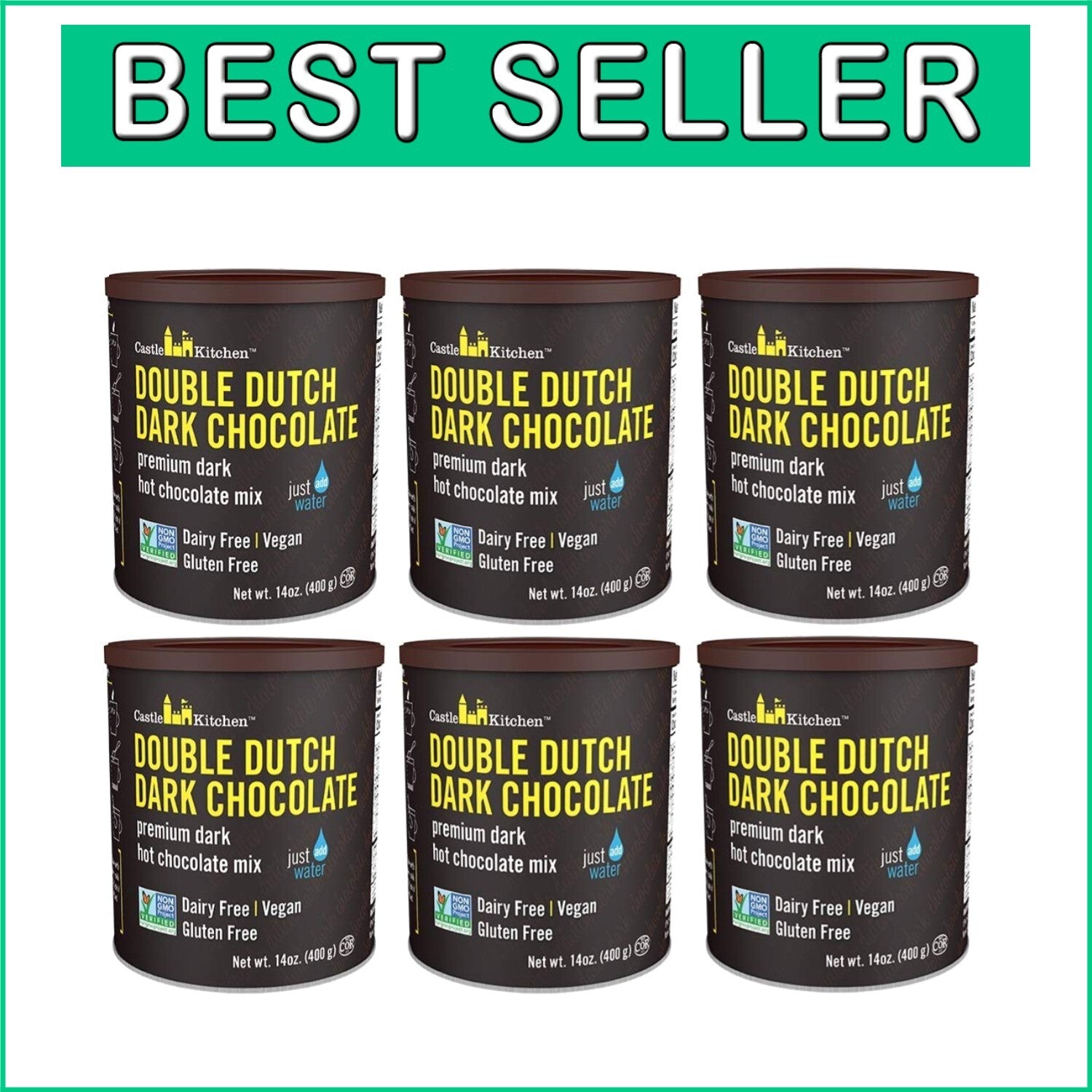 Double Dutch Vegan Hot Cocoa - All-Natural, Allergy-Friendly - 14 oz (6 Count)