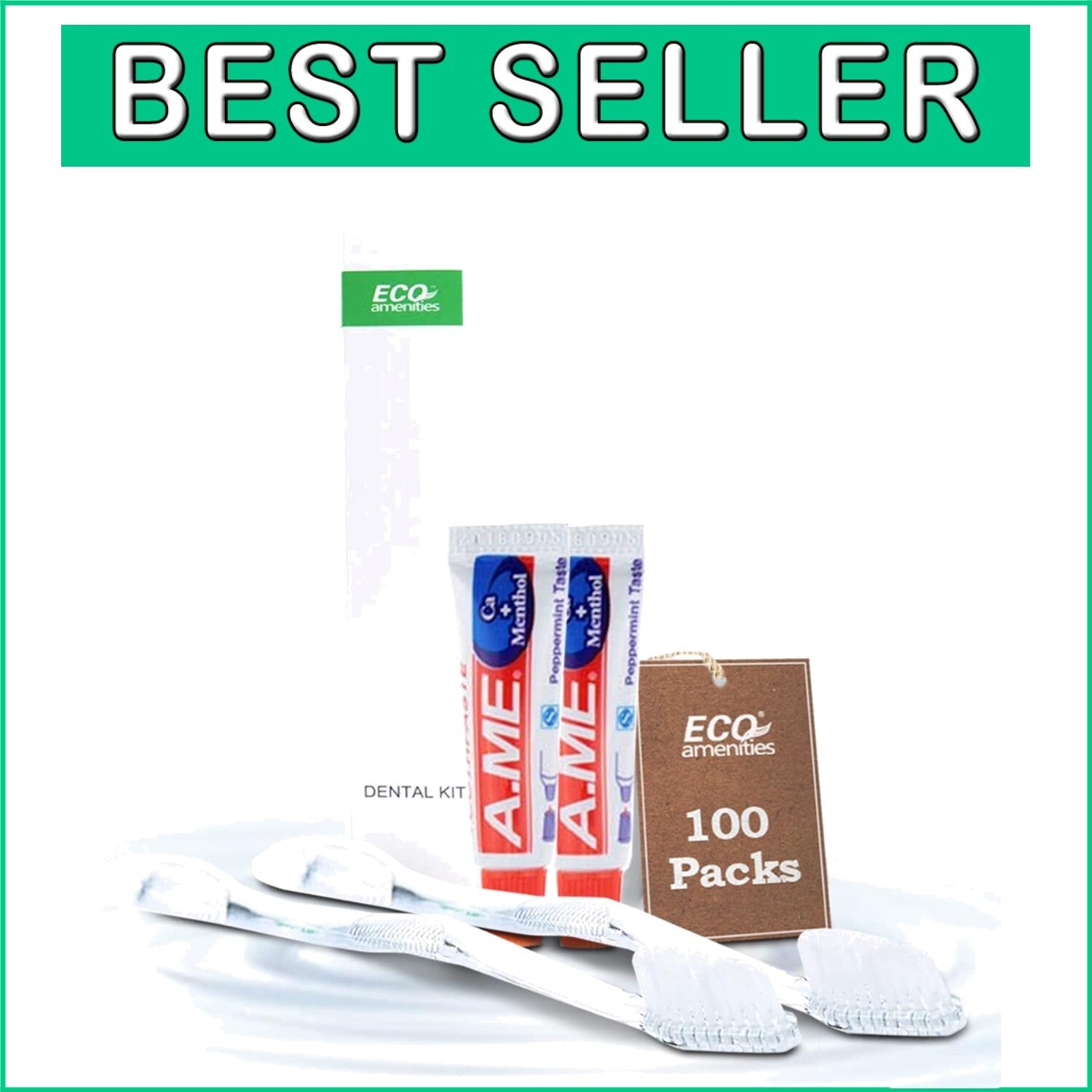 100-Piece Travel Toothbrush Kit with Peppermint Toothpaste - Eco-Friendly Hot...