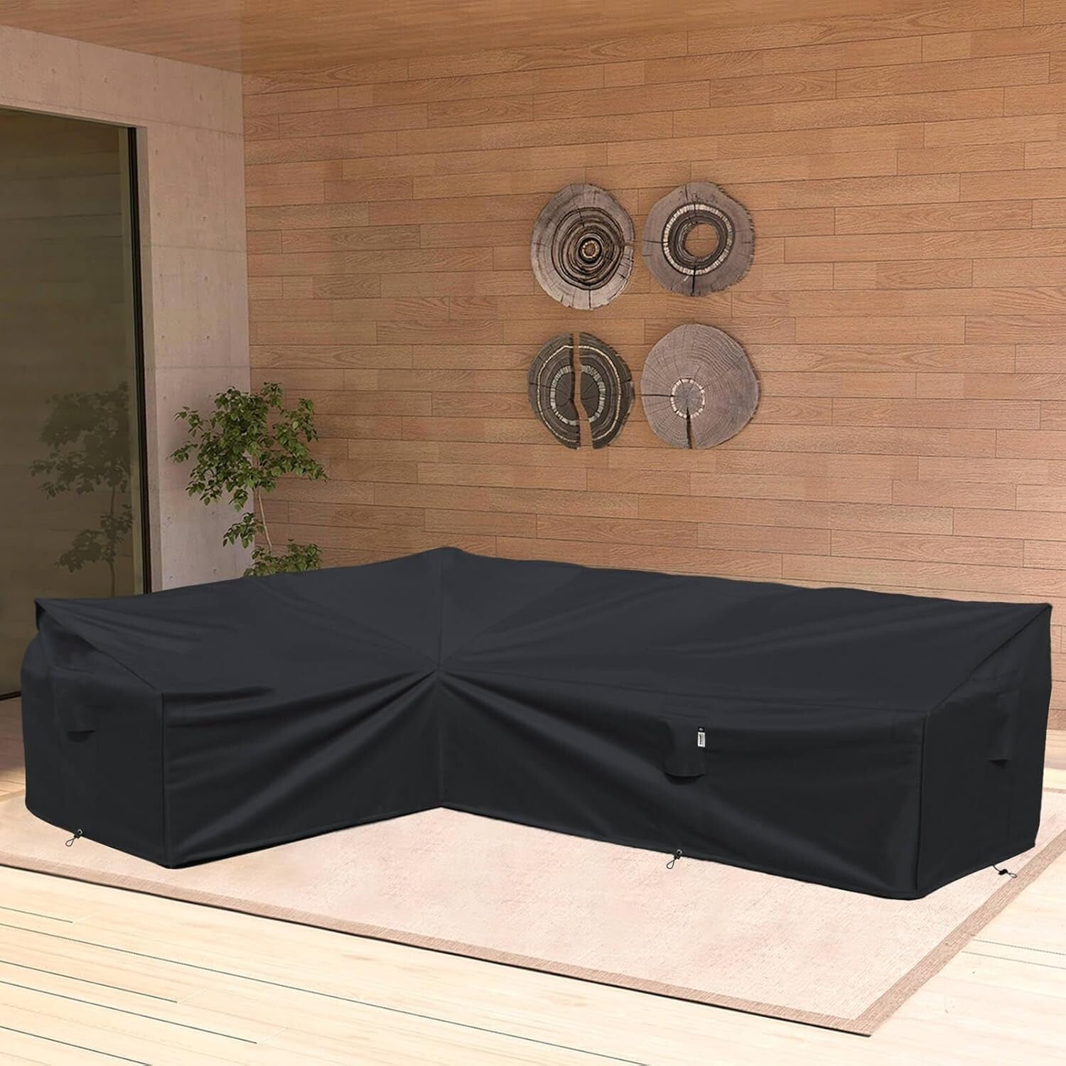 Durable L-Shaped Sofa Cover for 83 x 115 Inch Sectionals - Weatherproof Design