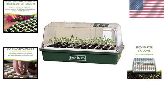 Lightweight Bio Dome Seed Starter with 60 Bio Sponges for Easy Transplanting