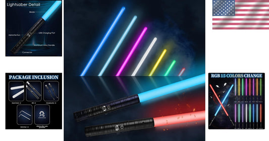 Vivid RGB Lightsaber 2-Pack - Rechargeable with Special Effects for Dueling