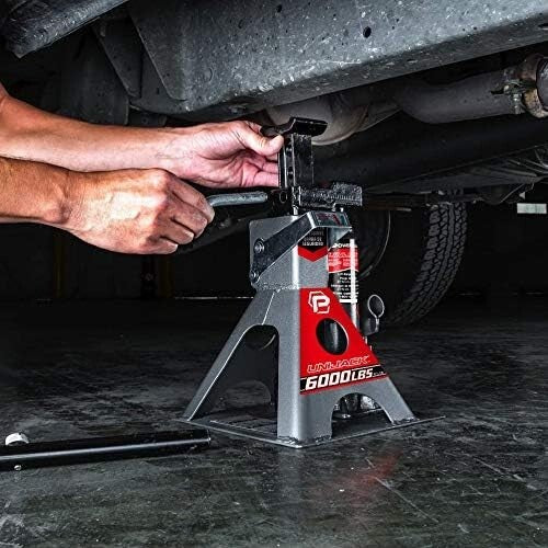All-in-One 3-Ton Car Lift with Ratcheting Safety Bar - Wide Base for Stability