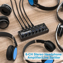 Load image into Gallery viewer, Compact Audio Splitter &amp; Headphone Amp for Studio &amp; Stage - 1/4" &amp; 1/8" Output