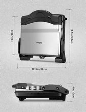 Load image into Gallery viewer, Gourmet Sandwich Maker with Non-Stick Plates, Stainless Steel, and 180° Opening