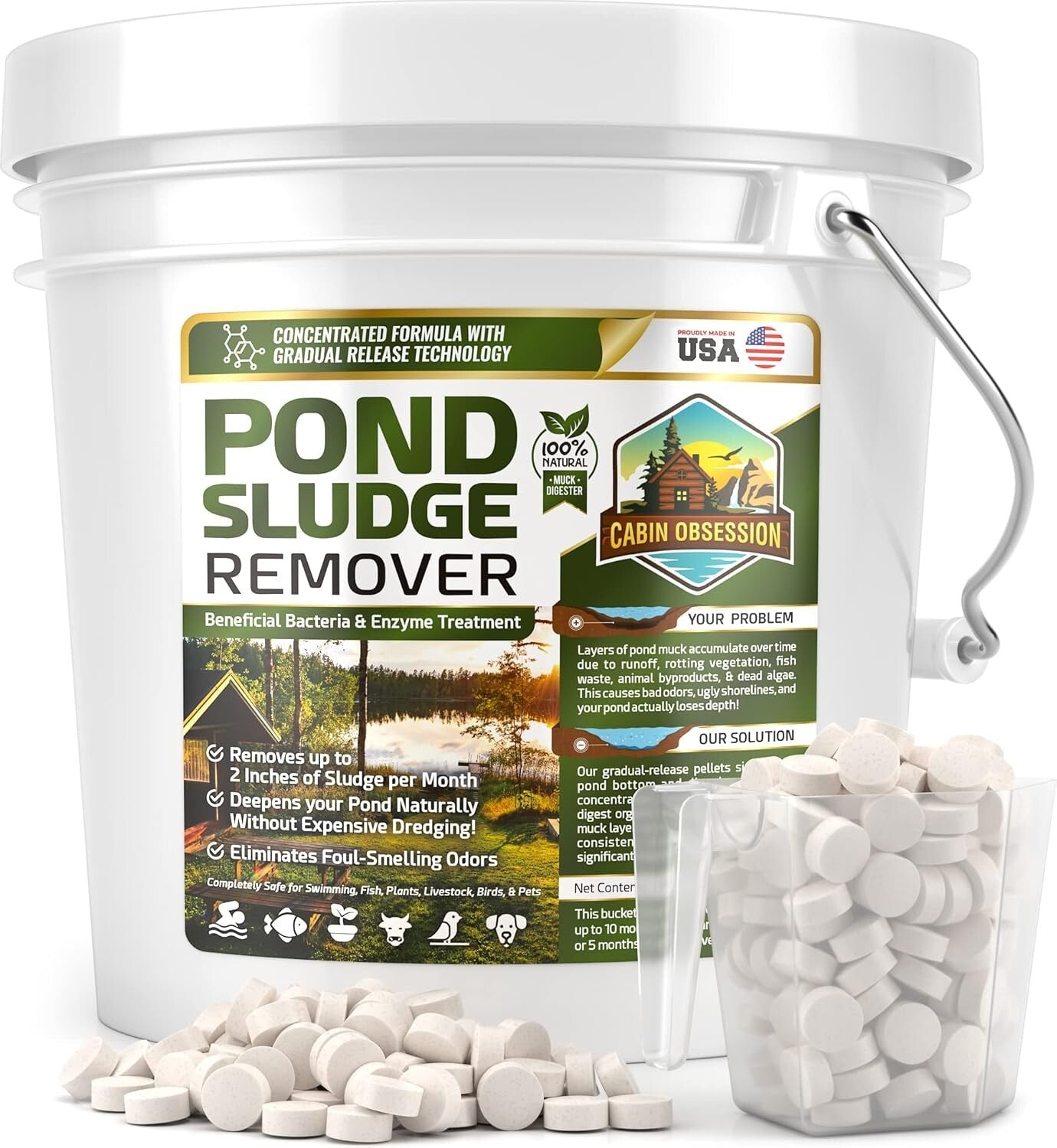 Natural Pond Sludge Remover – 10 lbs of Beneficial Bacteria for Cleaner Water