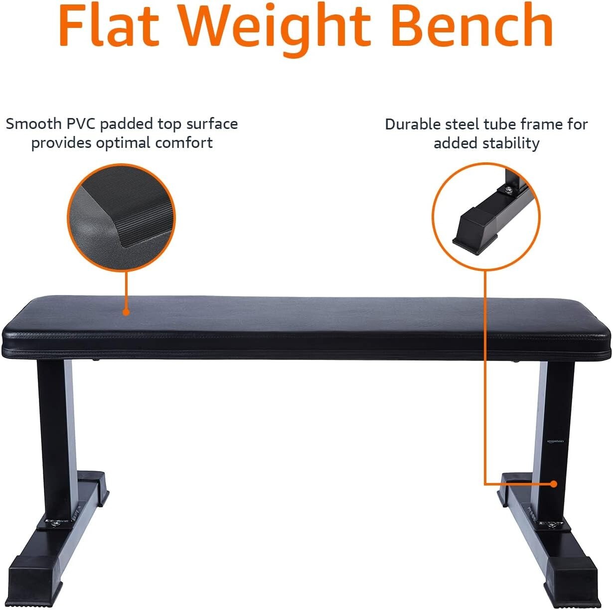 Easy Assembly Black Flat Weight Bench - Perfect for Small Spaces and Workouts