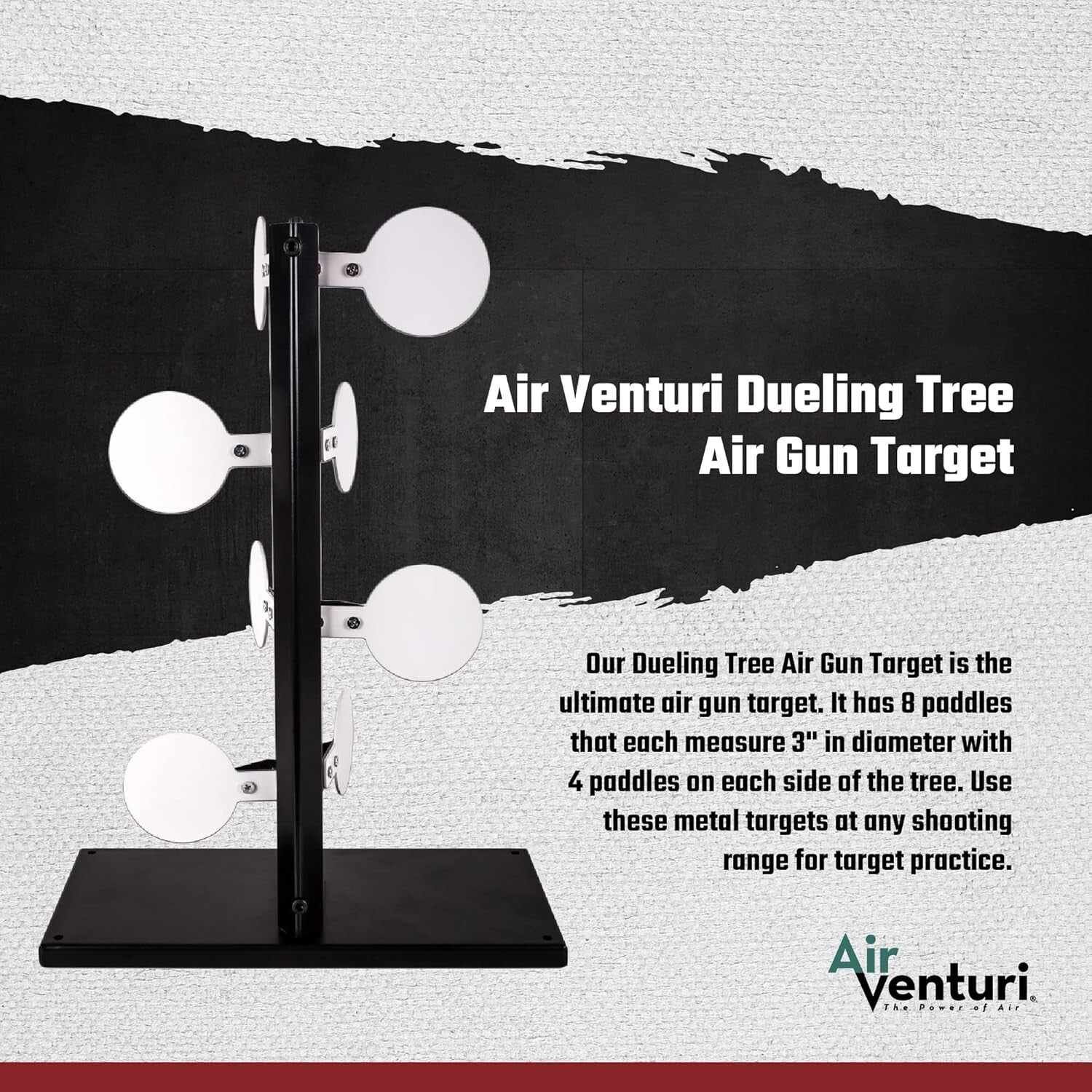 Dueling Tree Airgun Target with 8 Metal Paddles for Enhanced Shooting Practice