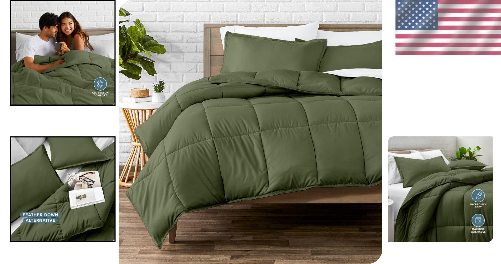 All-Season King/California King Comforter Set - Premium Hydro-brushed Microfiber