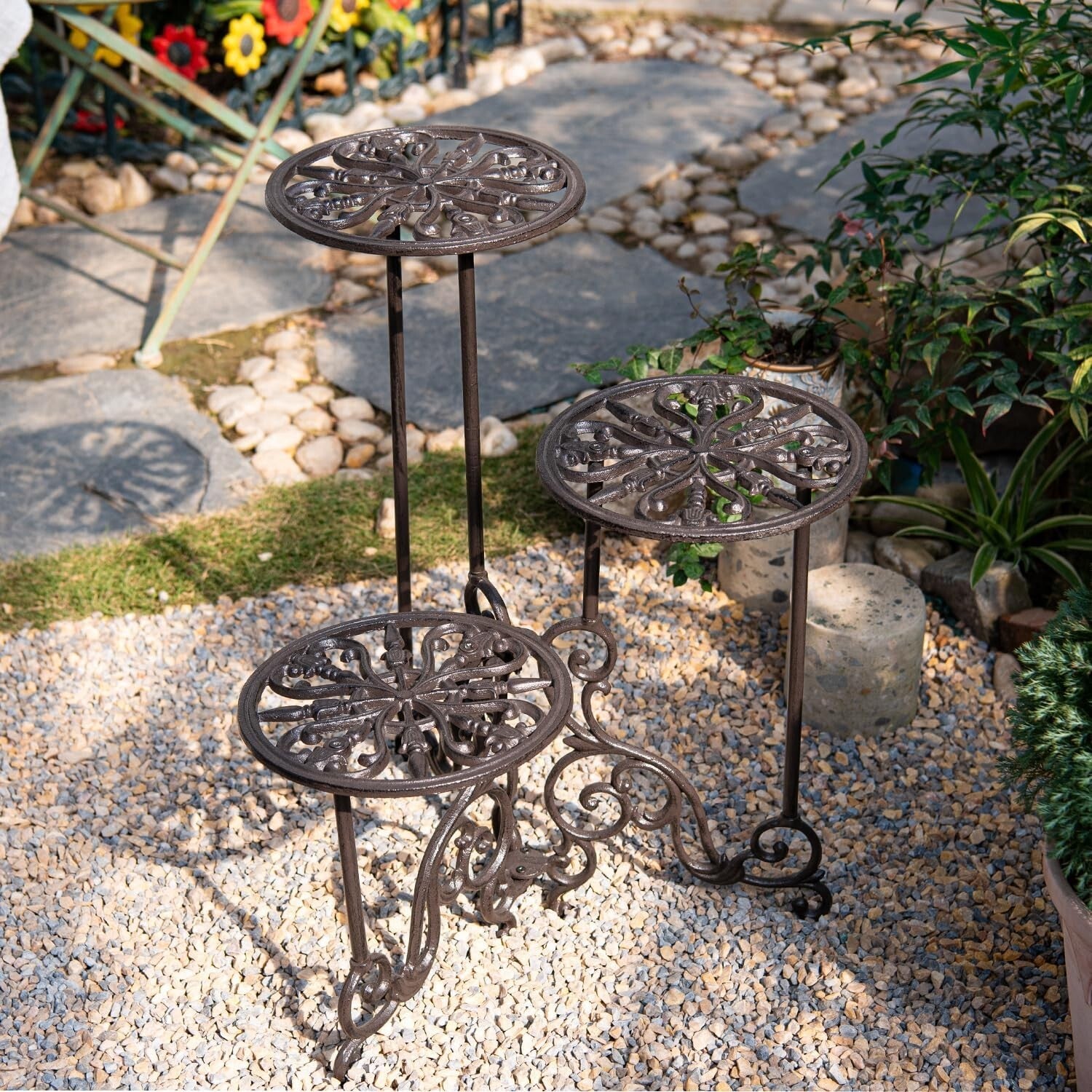 Durable Rust-Resistant 3-Tier Plant Stand - Foldable & Stylish for Any Space