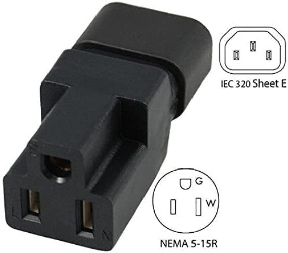 Bulk 10-Pack C14 Male to NEMA 5-15R Extension Plugs for Ultimate Connectivity