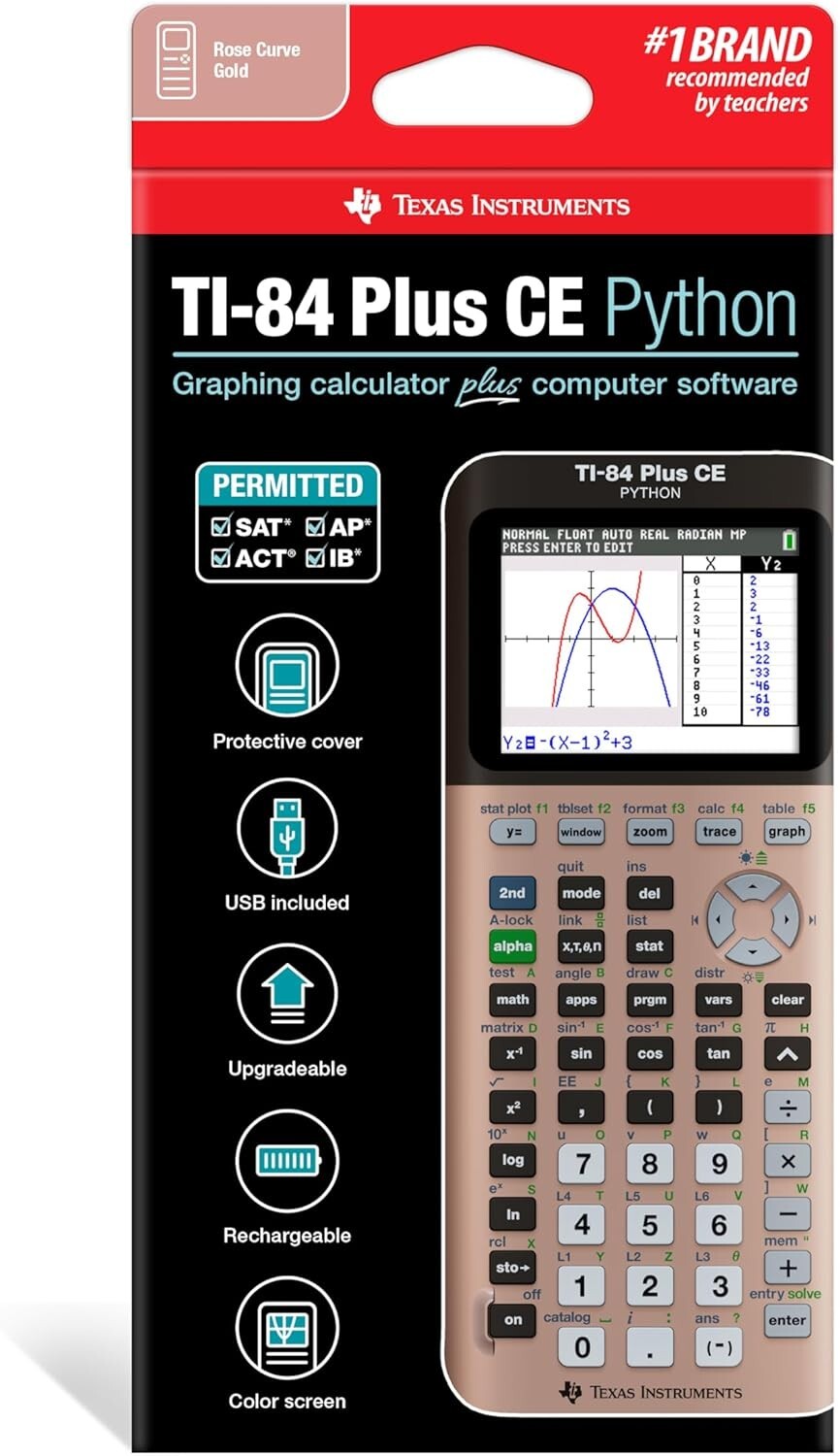 Rose Gold TI-84 Plus CE Graphing Calculator - Perfect for Students & Educators