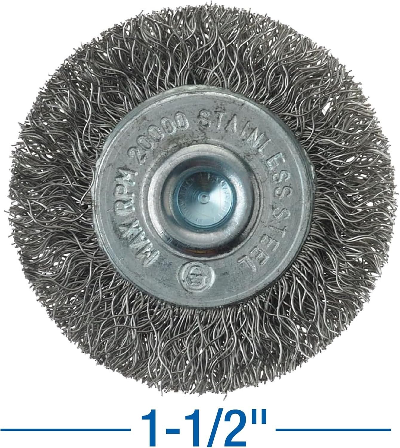 20-Pack Crimped Wire Wheels, 1-1/2" Diameter, 1/4" Shank for Heavy-Duty Grinding
