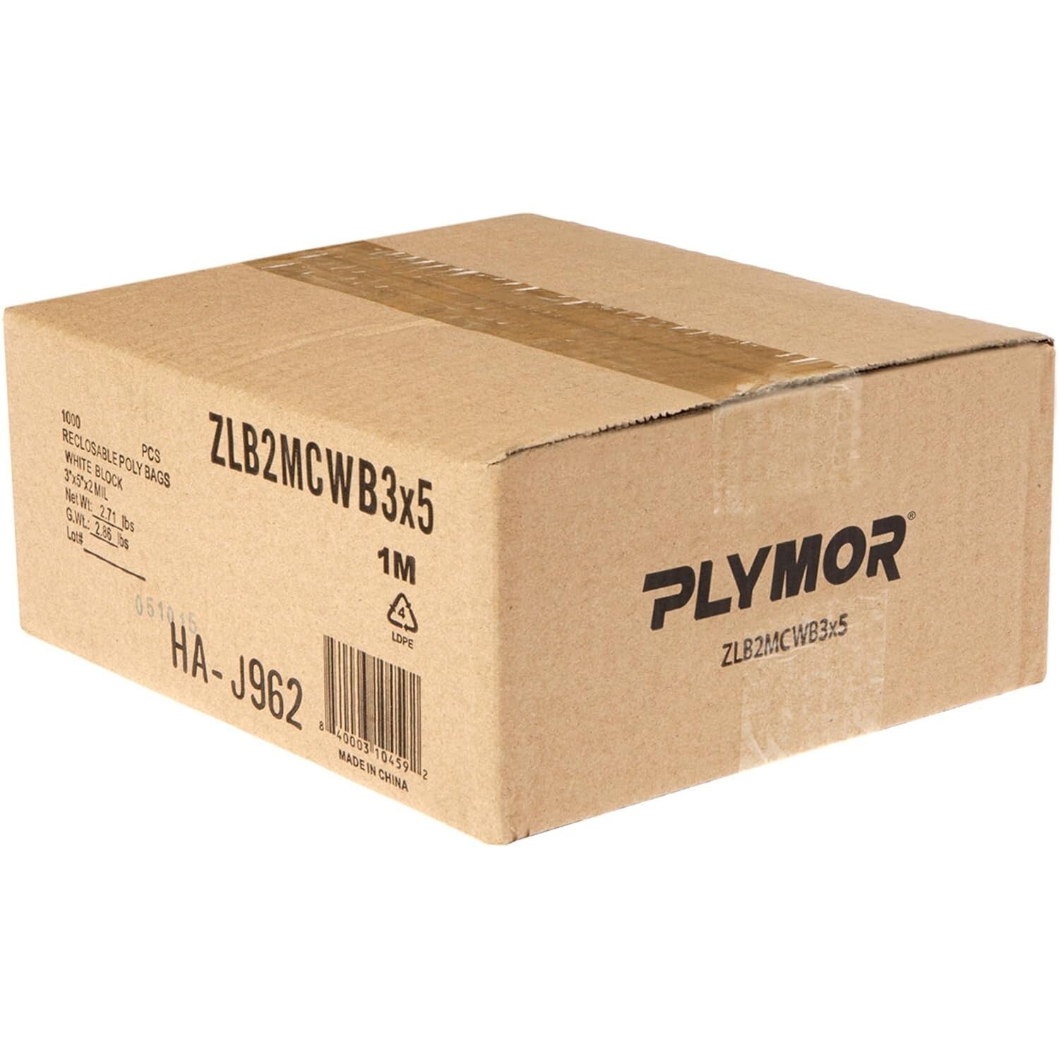 2 Mil Clear Plastic Zipper Bags with White-Block for Easy Labeling - 1,000 Pack