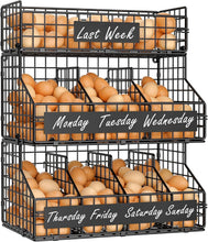 Load image into Gallery viewer, 3-Tier Stackable Egg Holder with Dividers &amp; Nameplate for Organized Kitchens