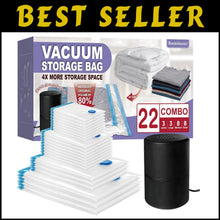 Load image into Gallery viewer, Durable 22 Vacuum Storage Bags with Powerful Electric Pump - Ideal for Moving