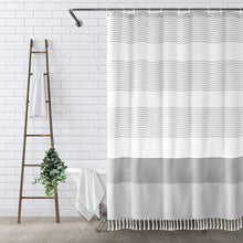 Load image into Gallery viewer, Water-Repellent Extra Long Boho Shower Curtain 72"x96" for Timeless Style