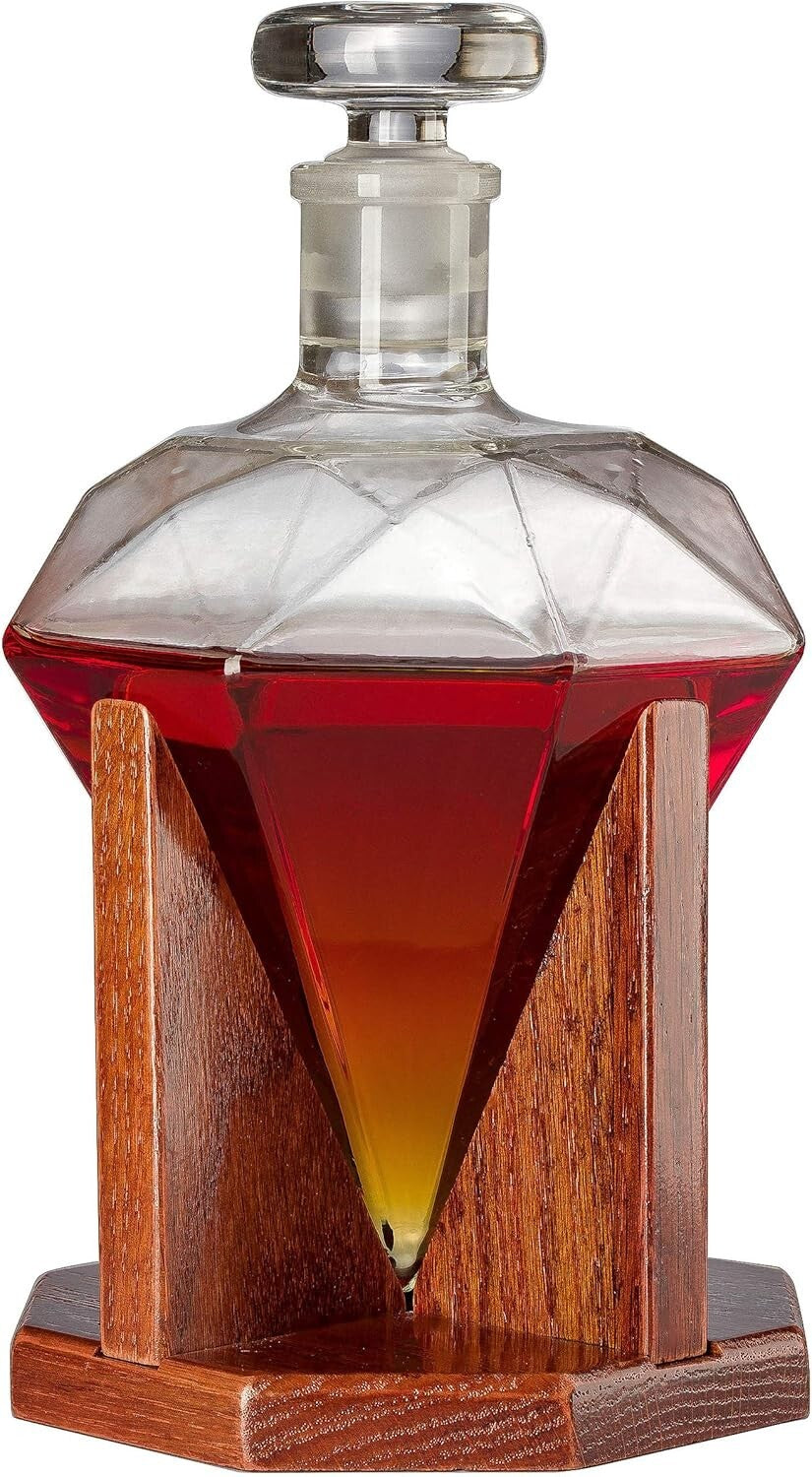 Luxury 750ml Clear Glass Decanter for Whiskey, Scotch, and Vodka – Ideal Gift