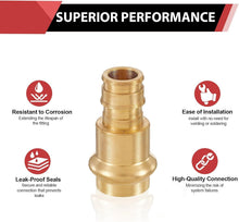 Load image into Gallery viewer, Pack of 10 1/2" Brass PEX-A Expansion Couplings for Reliable Pipe Connections