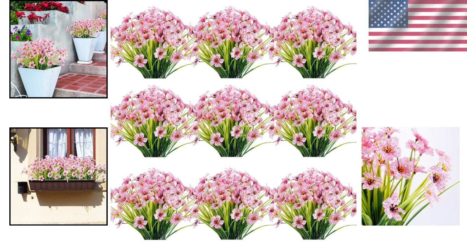 Vibrant Artificial Flowers - 30 Bundles UV Resistant for Landscape & Home Decor