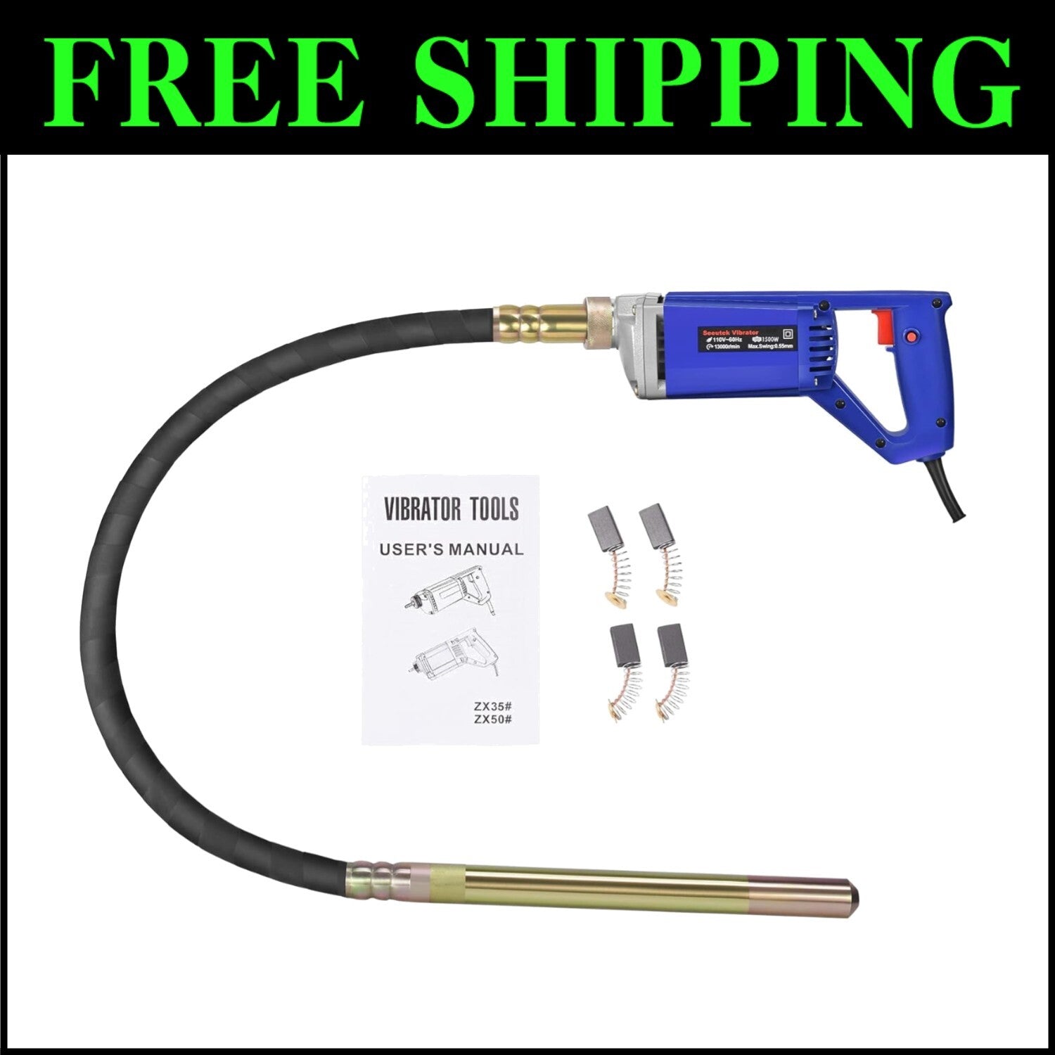Efficient 1500W Electric Concrete Vibrating Tool - Lightweight & Portable