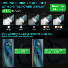 Load image into Gallery viewer, 10-Mode USB Rechargeable Bike Lights: Headlight &amp; Taillight for Night Cyclists