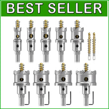 Load image into Gallery viewer, Durable 11-Piece Hole Saw Set with Rust-Resistant Storage Case - Ideal for DIY
