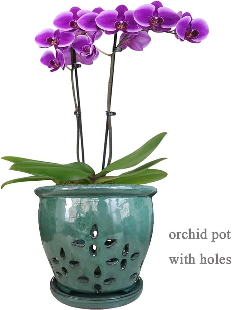 Attractive Polished Ceramic 7-Inch Planter with Drainage - Ideal for Windowsills