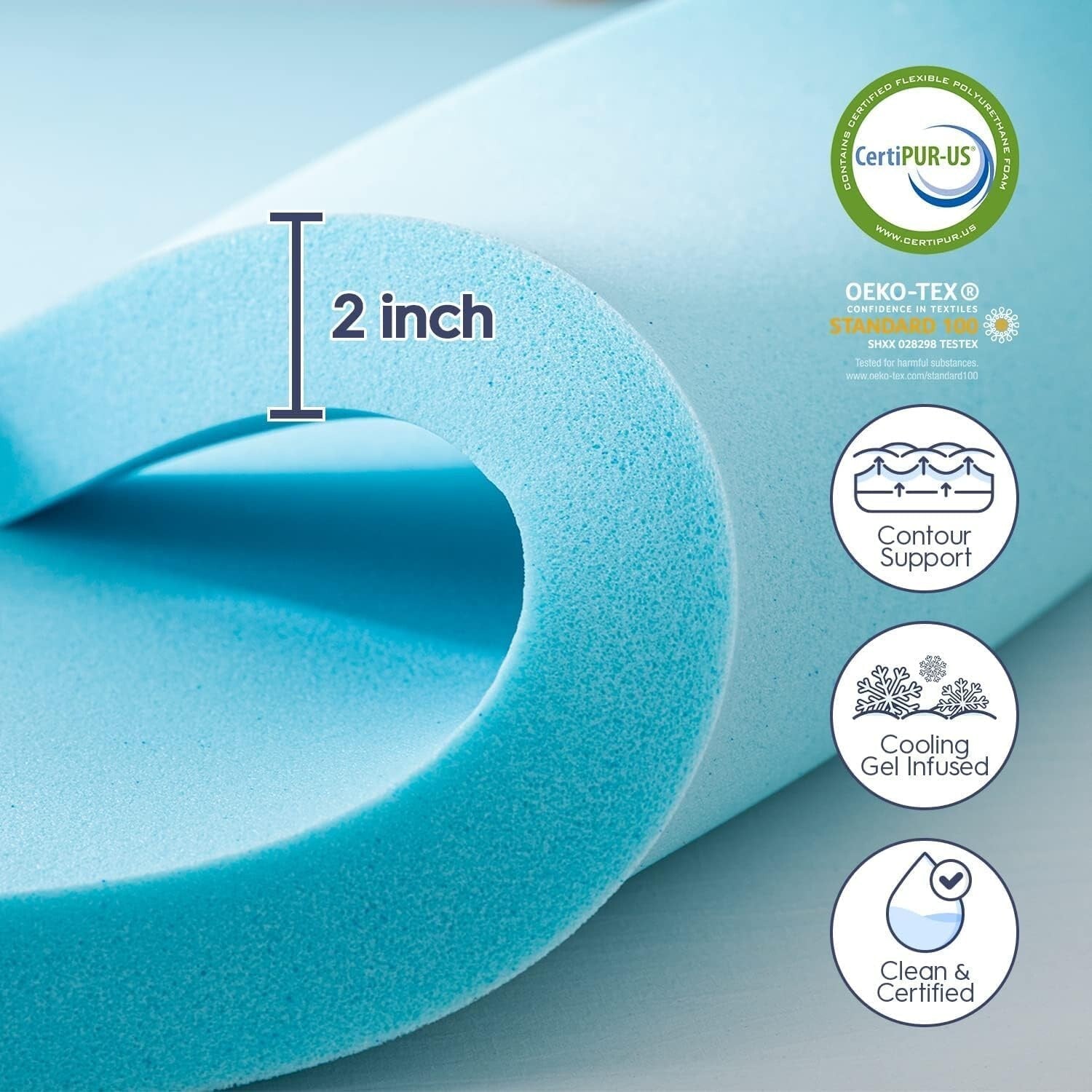 Enhanced Support Twin XL Mattress Topper with 3-Inch Cooling Memory Foam Layer