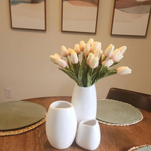Load image into Gallery viewer, Set of 3 White Ceramic Vases: Elegant Decorative Vases for Modern Homes