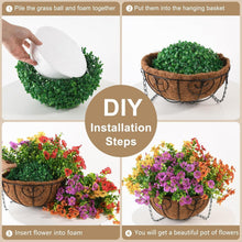 Load image into Gallery viewer, Easy Assembly Faux Flower Hanging Basket - Delightful Outdoor Decoration