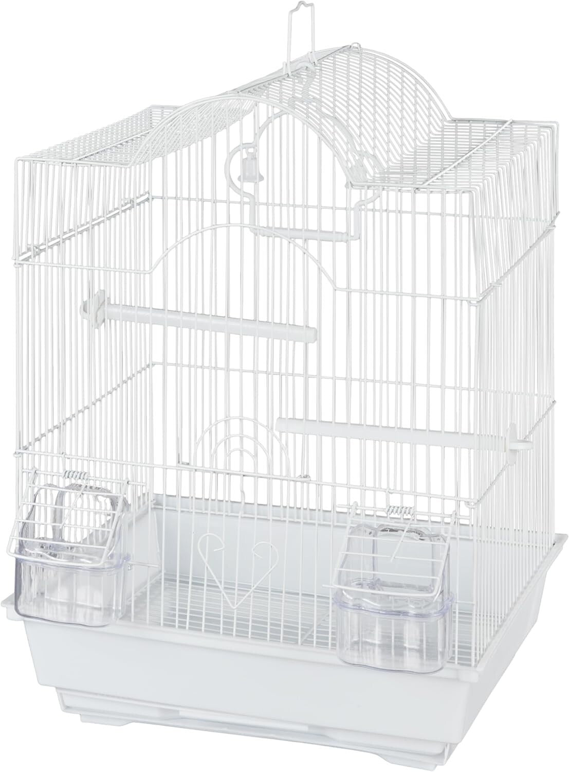 All-in-One Small Bird Starter Kit with Arch Cage & Accessories for Parakeets