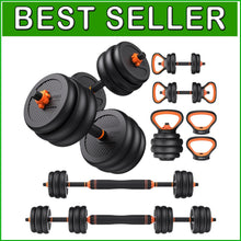 Load image into Gallery viewer, Portable and Durable 5-in-1 Adjustable Dumbbell Set (20-90lbs) for Home Workouts