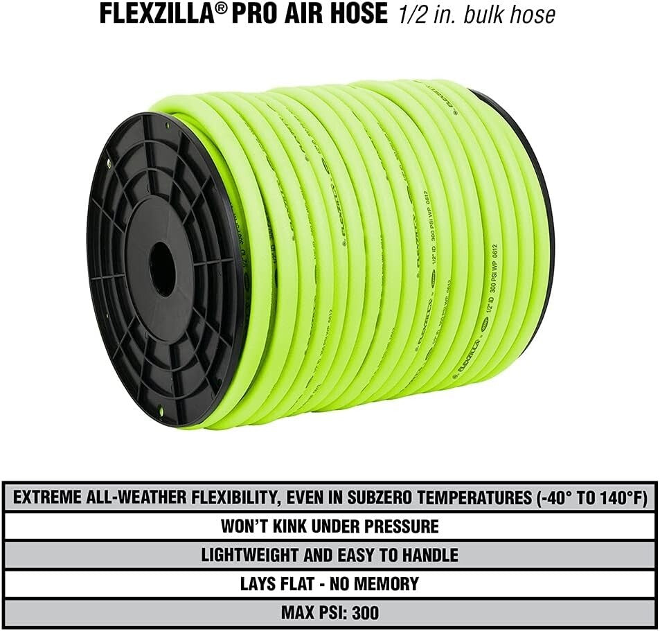 Flexible Hybrid Polymer Air Hose 1/2" x 250' - Crush & Kink Resistant Design