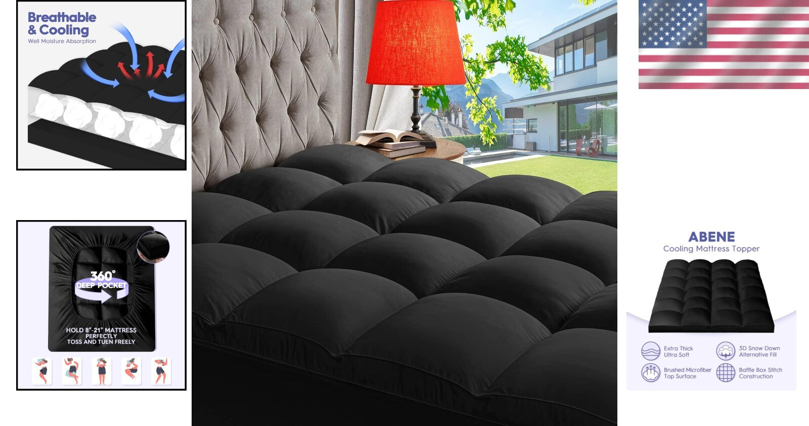 Cozy Down Alternative California King Mattress Pad - King Size with Deep Pocket