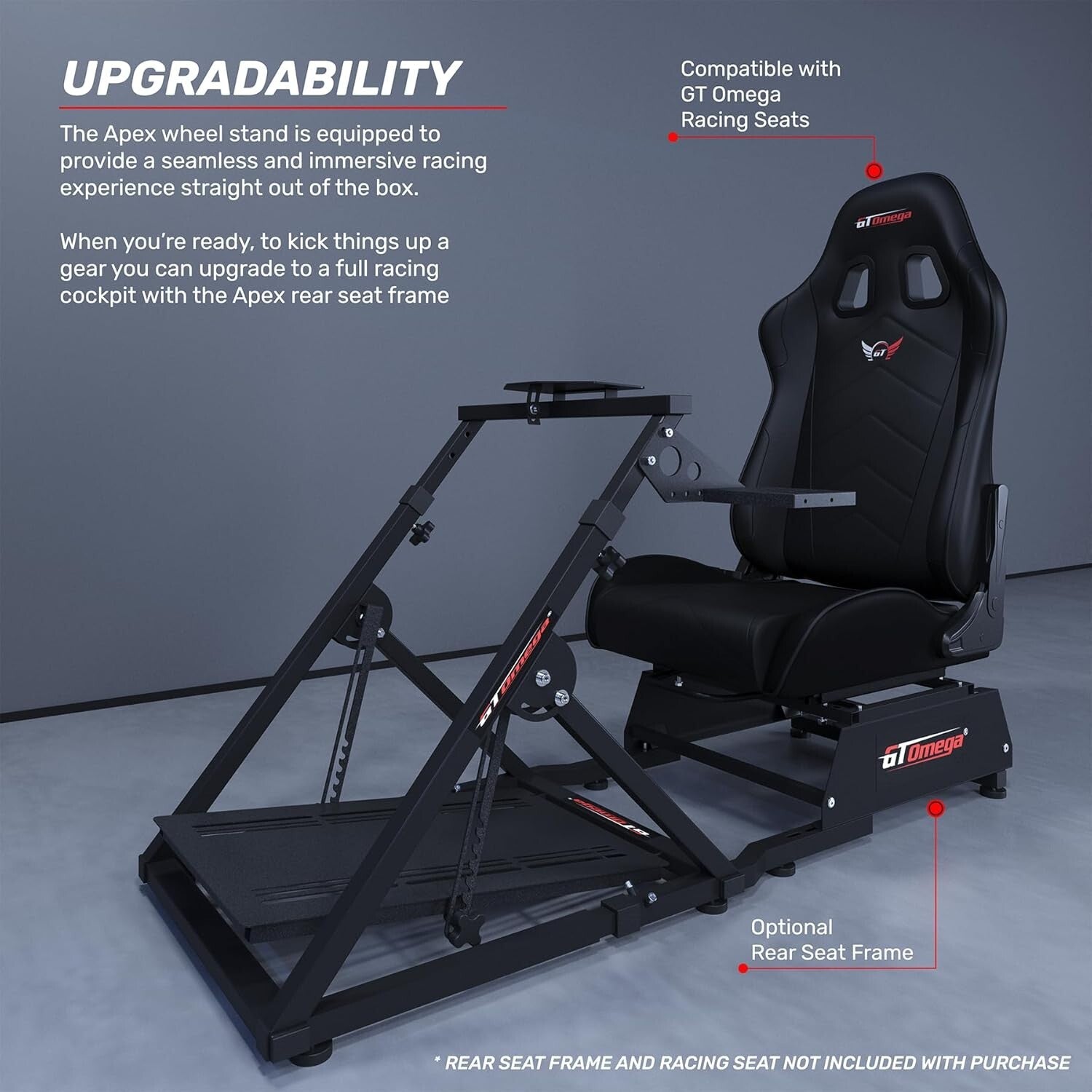 Sturdy X-Frame Racing Wheel Stand for Sim Gaming Enthusiasts - Compact & Durable