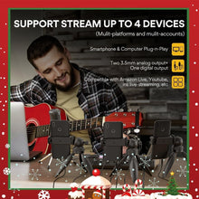 Load image into Gallery viewer, Live Streaming Audio Mixer Bundle with 4 Device Compatibility - Black Edition