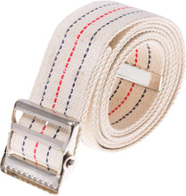 Load image into Gallery viewer, Pack of 10 Durable Transfer Gait Belts with Metal Buckles - Beige Striped Design