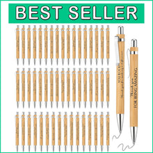 Load image into Gallery viewer, Fine Point Black Ink Bamboo Ballpoint Pens - 10 Styles for Office Motivation