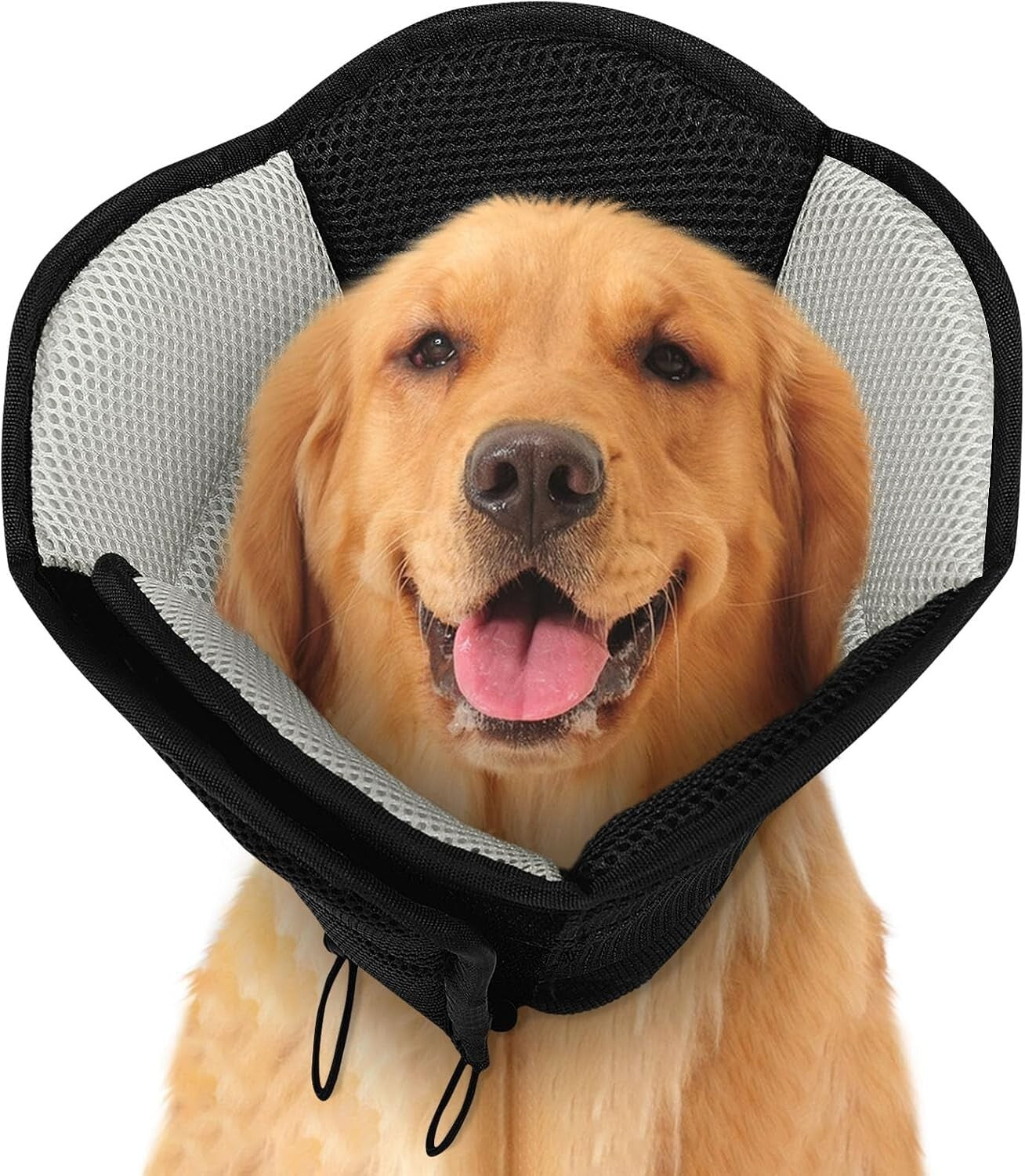 Breathable Soft Pet Cone for Large Dogs - Post-Surgery Adjustable Collar