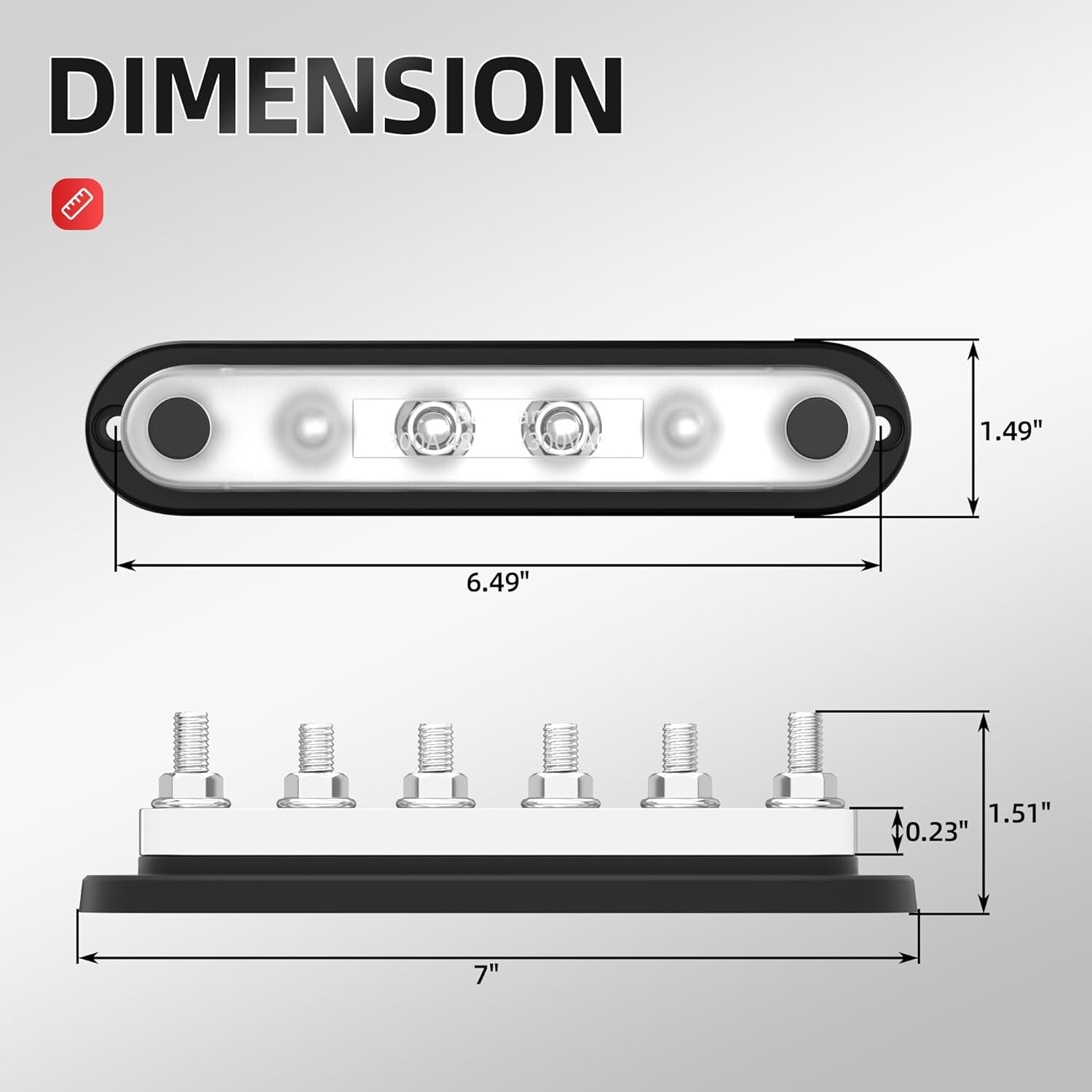 Durable 6 Post 300A Bus Bar with Polycarbonate Cover - Ideal for Solar Systems