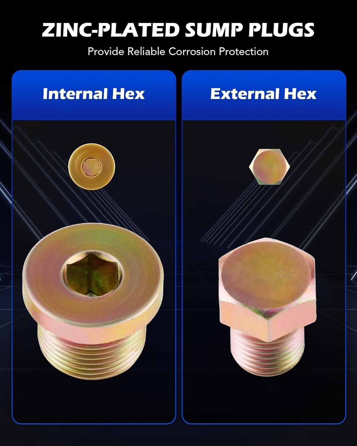 Durable Oil Pan Thread Repair Kit - 150pcs with Zinc-Coated Drain Plugs