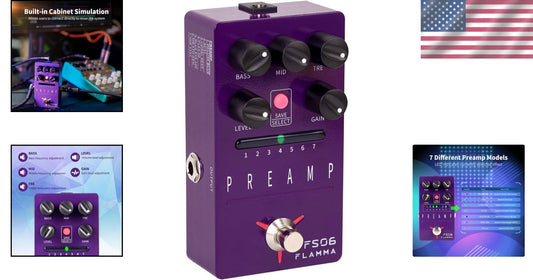 7 Preamp Guitar Effects Pedal - Built-in Cabinet Simulation & Lightweight Design