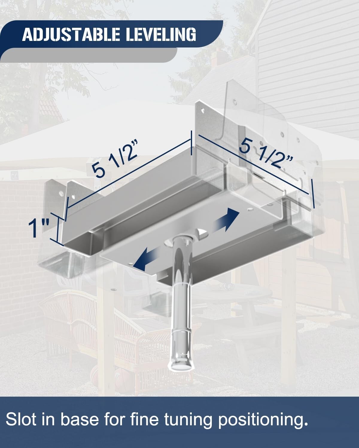 Durable 6x6 Metal Post Base Brackets with 1-Inch Standoff for Optimal Protection